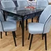 Set masa fixa Yel neagra cu 6 scaune gri uni